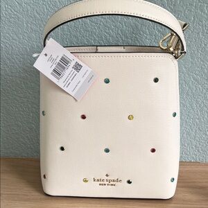 Kate Spade Cream Crossbody Bag with Jewel Details